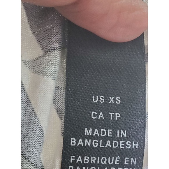 H&M Green/White Tropical Palm Tree Printed Short Sleeve T-Shirts Size XS - Picture 6 of 7